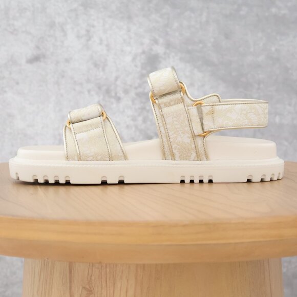 Dior Cream and Gold Sandals with Adjustable Straps - Picture 2 of 13